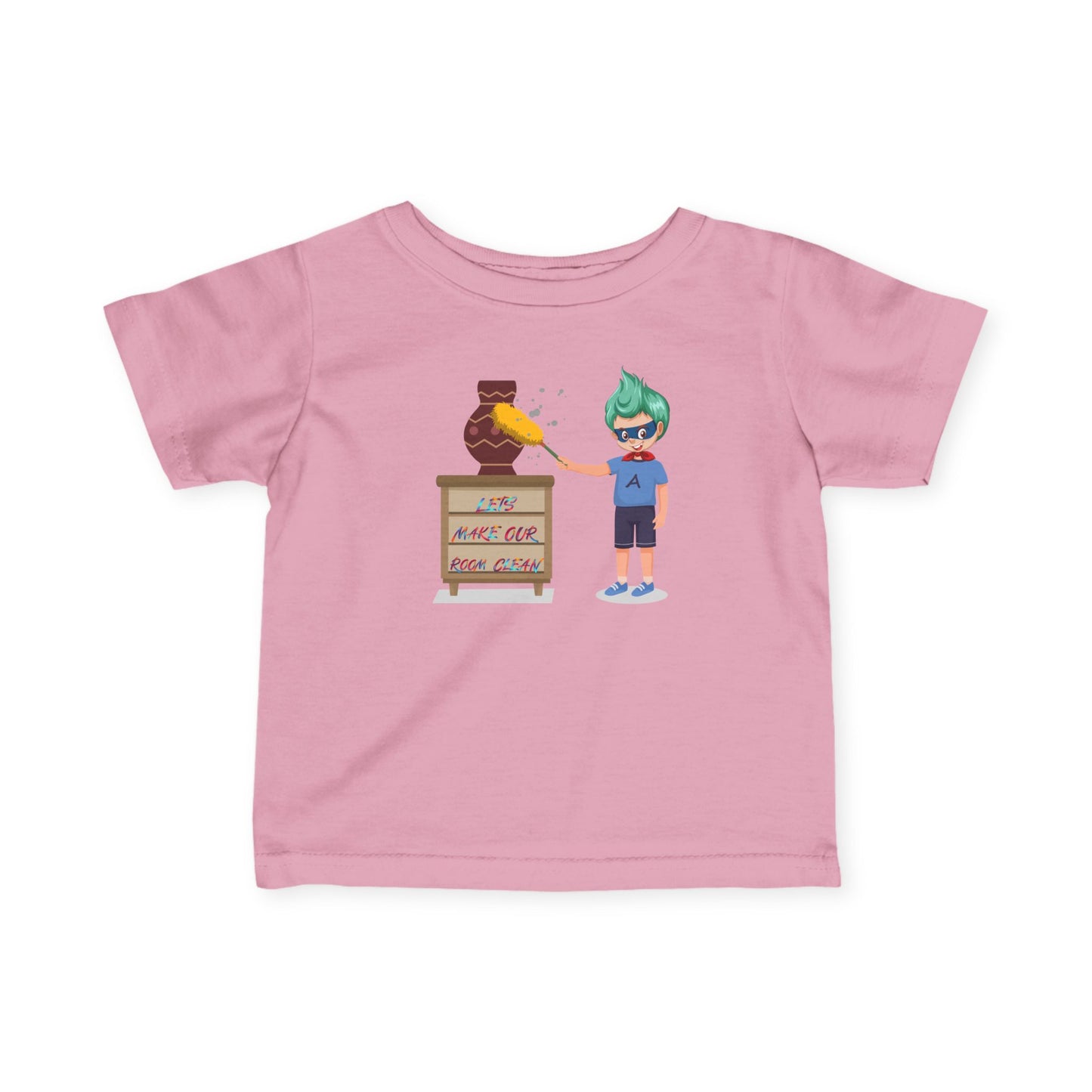 Infant Fine Jersey Tee - Super kiddo cleaning a vase