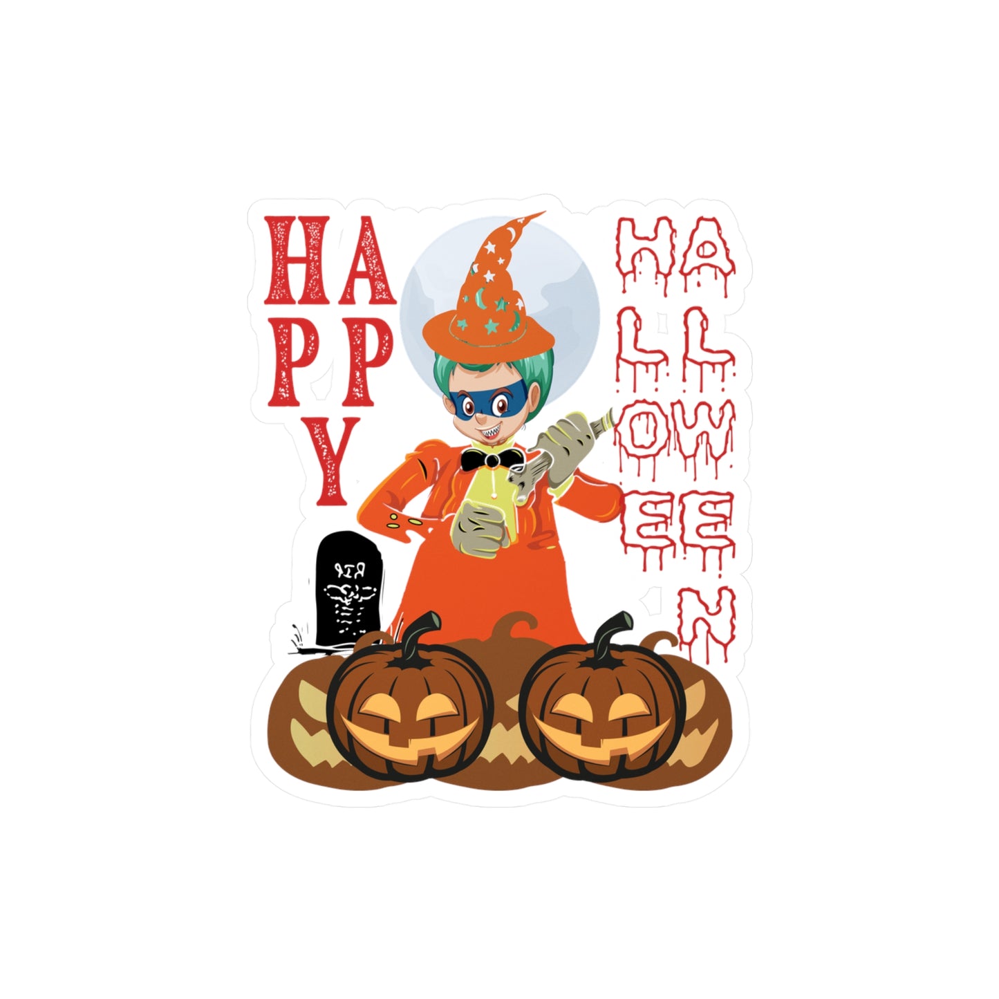 Halloween Kiss-Cut Vinyl Decals – Holloween design by super kiddo