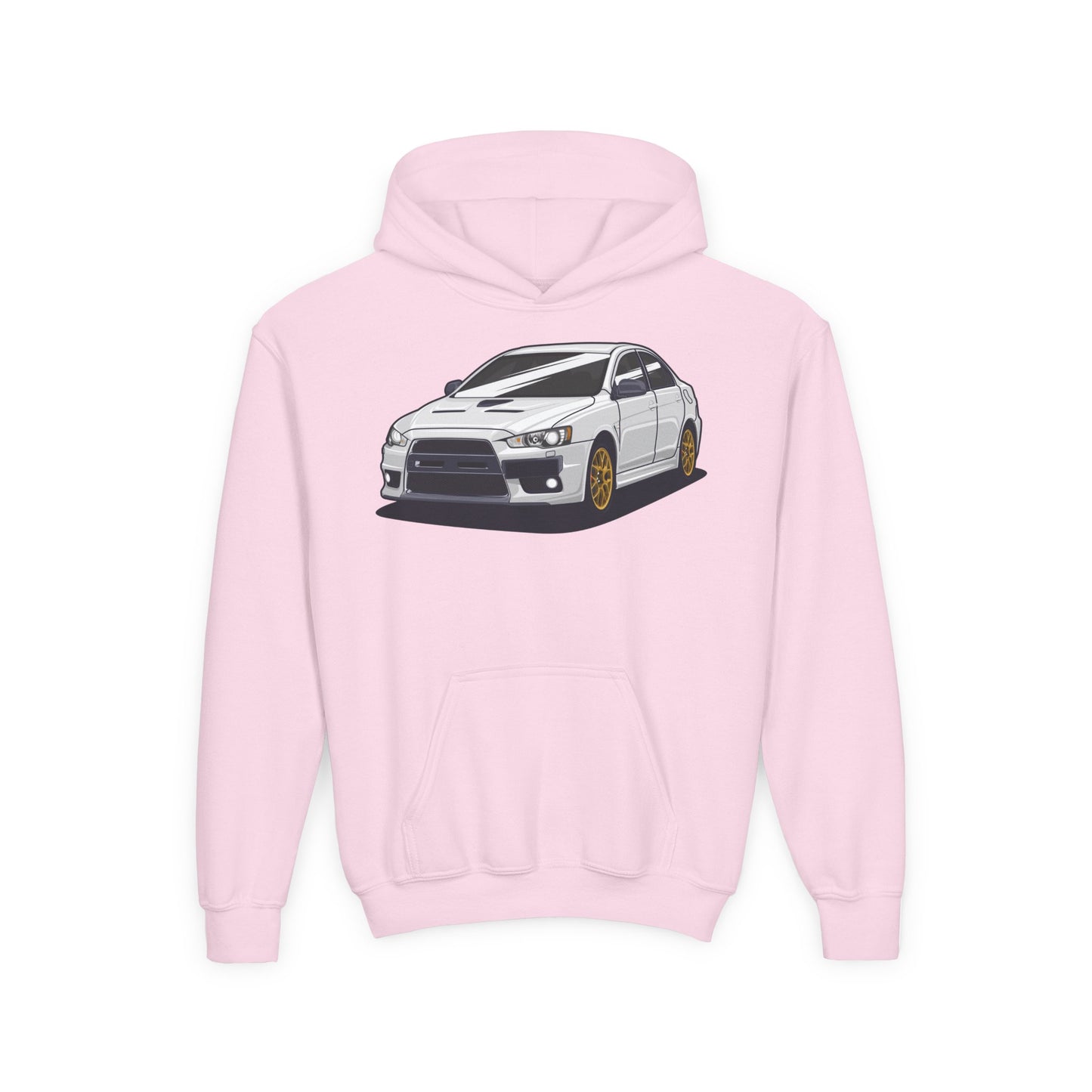Youth Heavy Blend Hooded Sweatshirt - White car