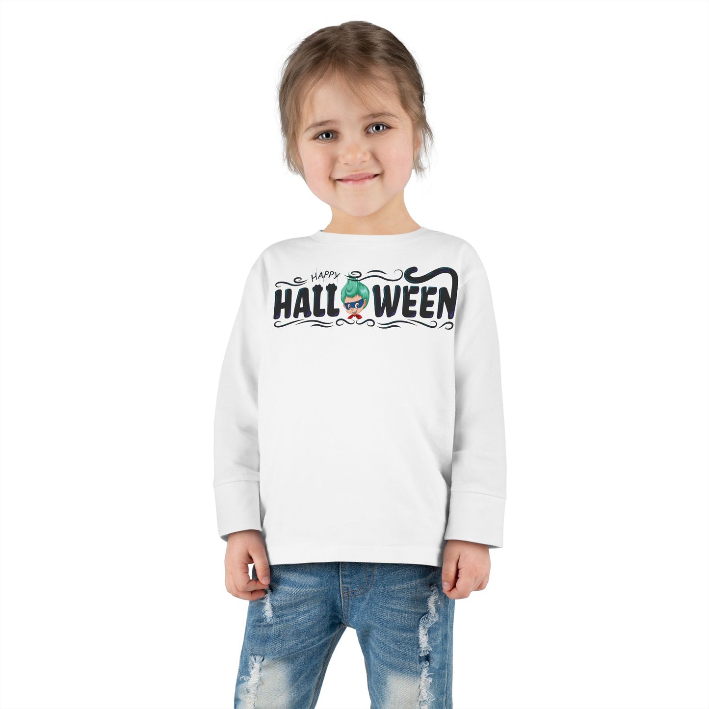 Toddler Long Sleeve Tee - Happy halloween by super kiddo