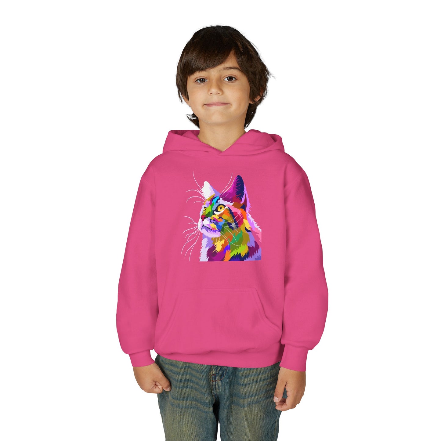 Youth Heavy Blend Hooded Sweatshirt - The cat
