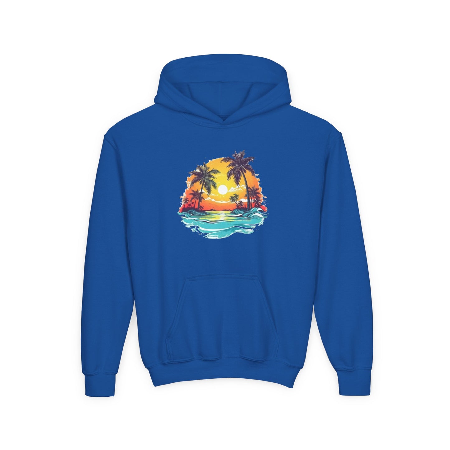 Youth Heavy Blend Hooded Sweatshirt - Summer tropical