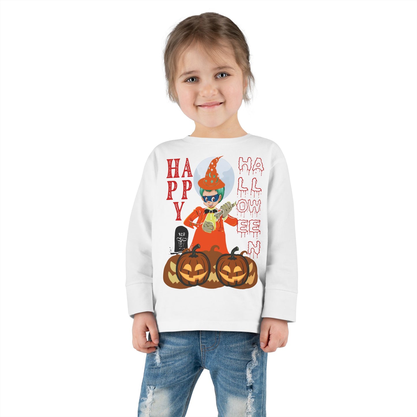 Toddler Long Sleeve Tee - Holloween design by super kiddo