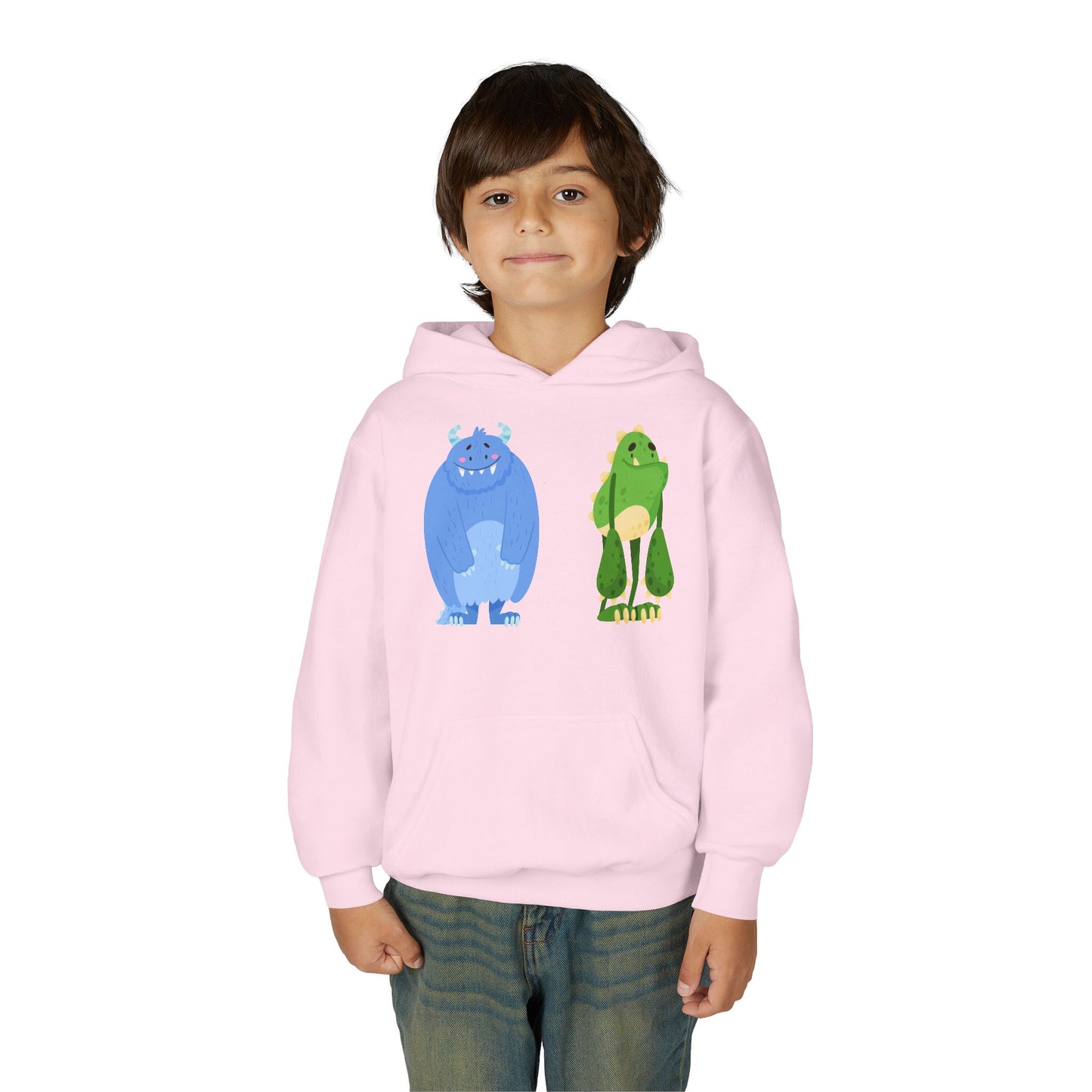 Youth Heavy Blend Hooded Sweatshirt - Cute monster