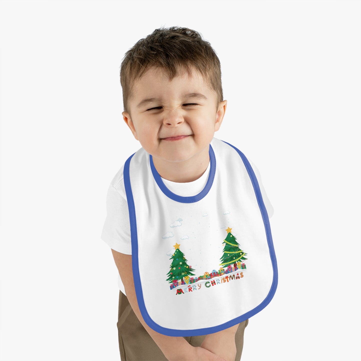 Baby Bib - Christmas and snowing