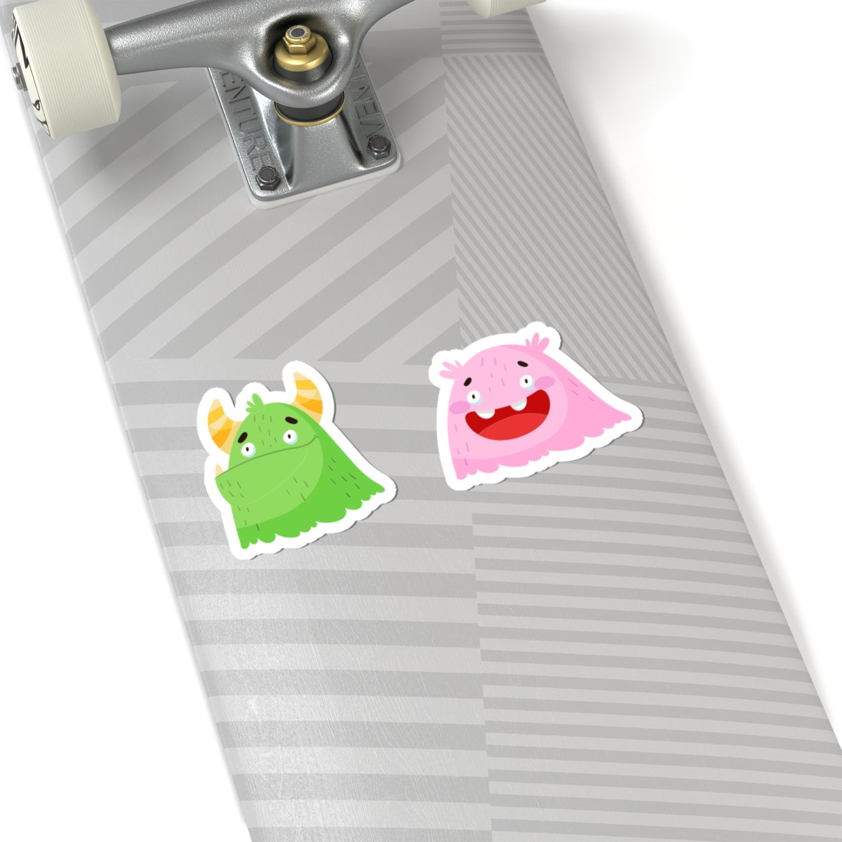 Kiss-Cut Vinyl Decals - Green and pink monsters