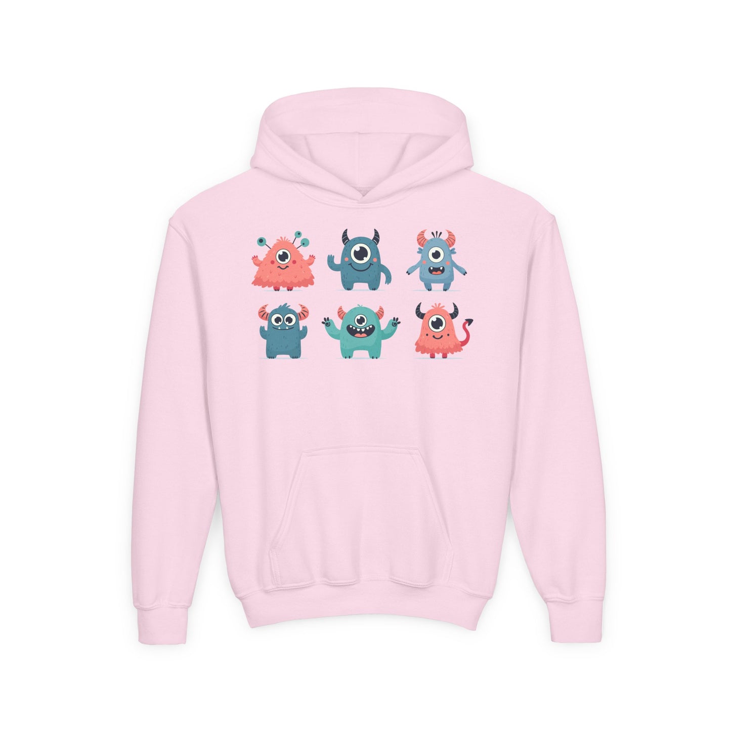 Youth Heavy Blend Hooded Sweatshirt -  Group of cute little monsters