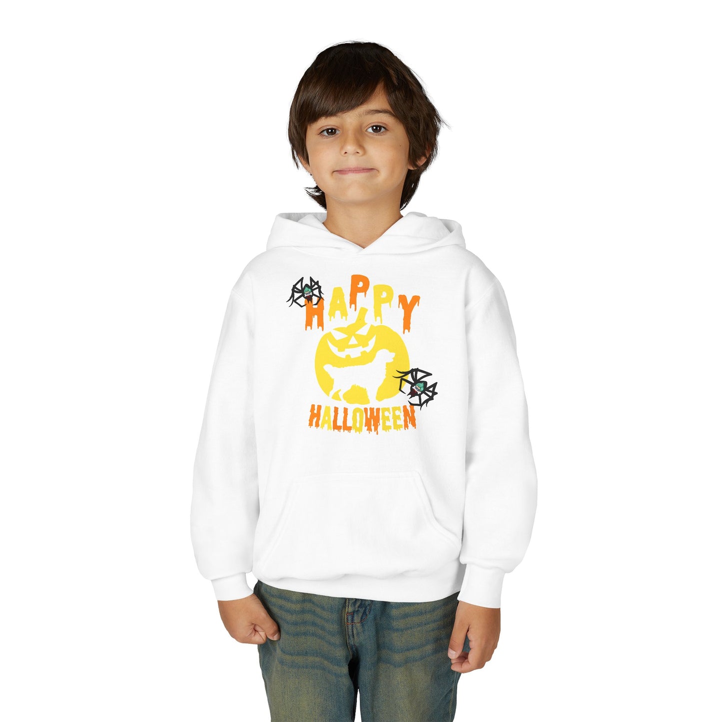 Youth Heavy Blend Hooded Sweatshirt - Happy holloween