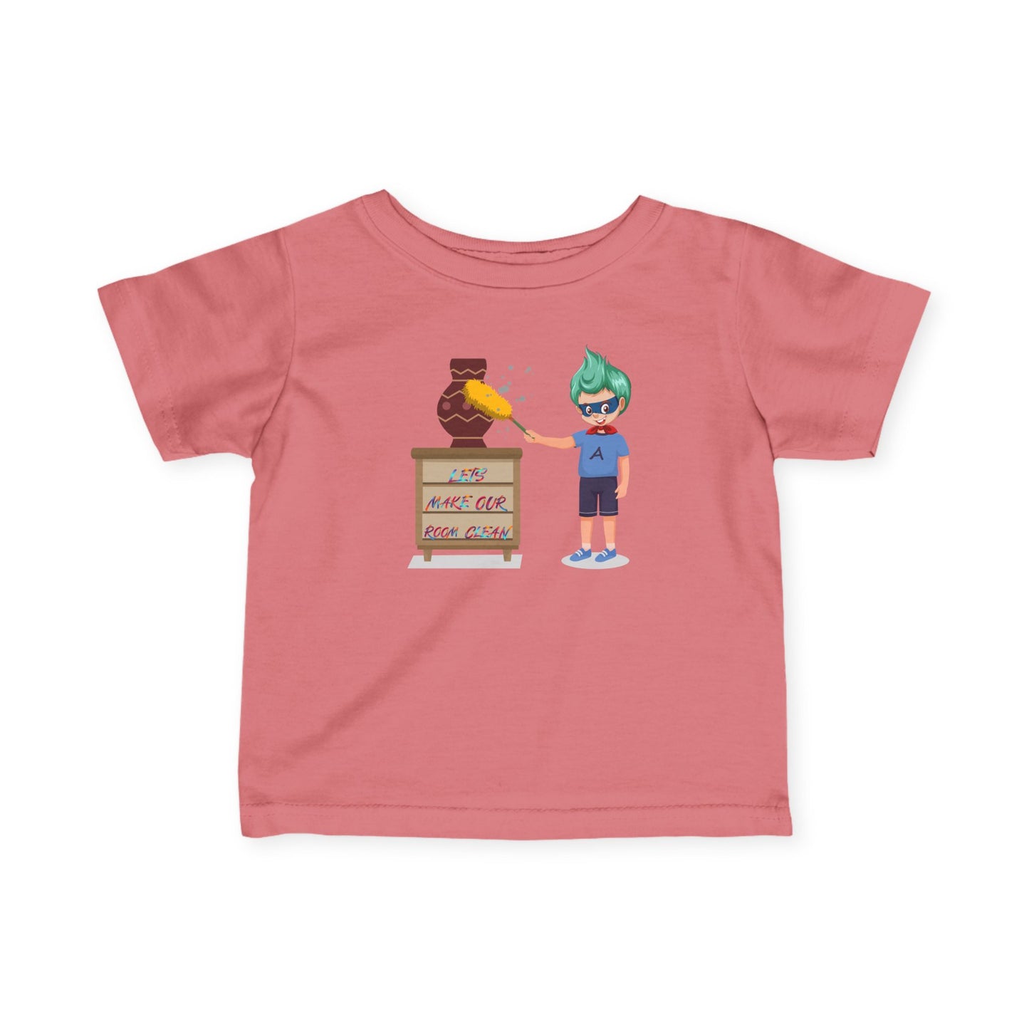 Infant Fine Jersey Tee - Super kiddo cleaning a vase