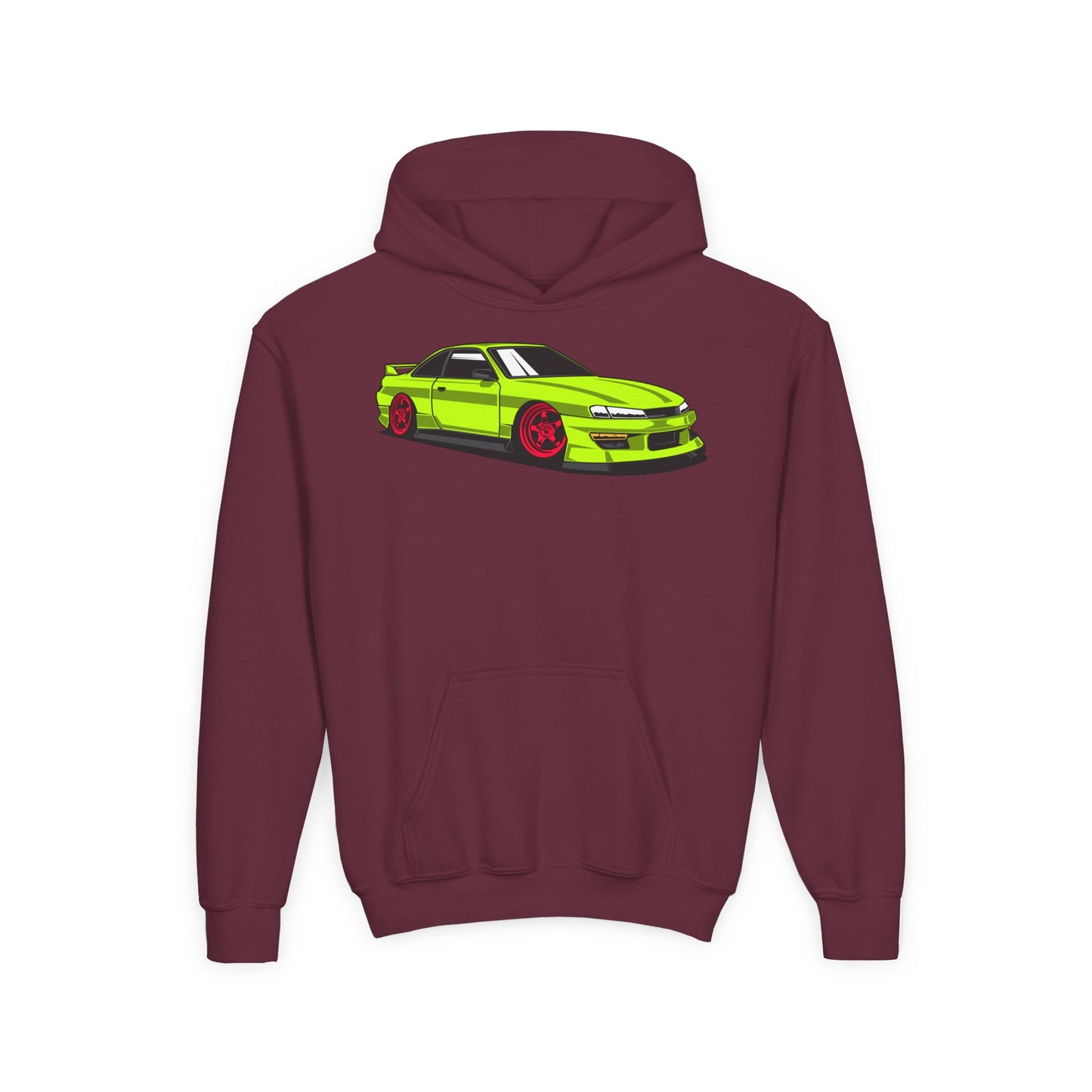 Youth Heavy Blend Hooded Sweatshirt - Yellow green race car