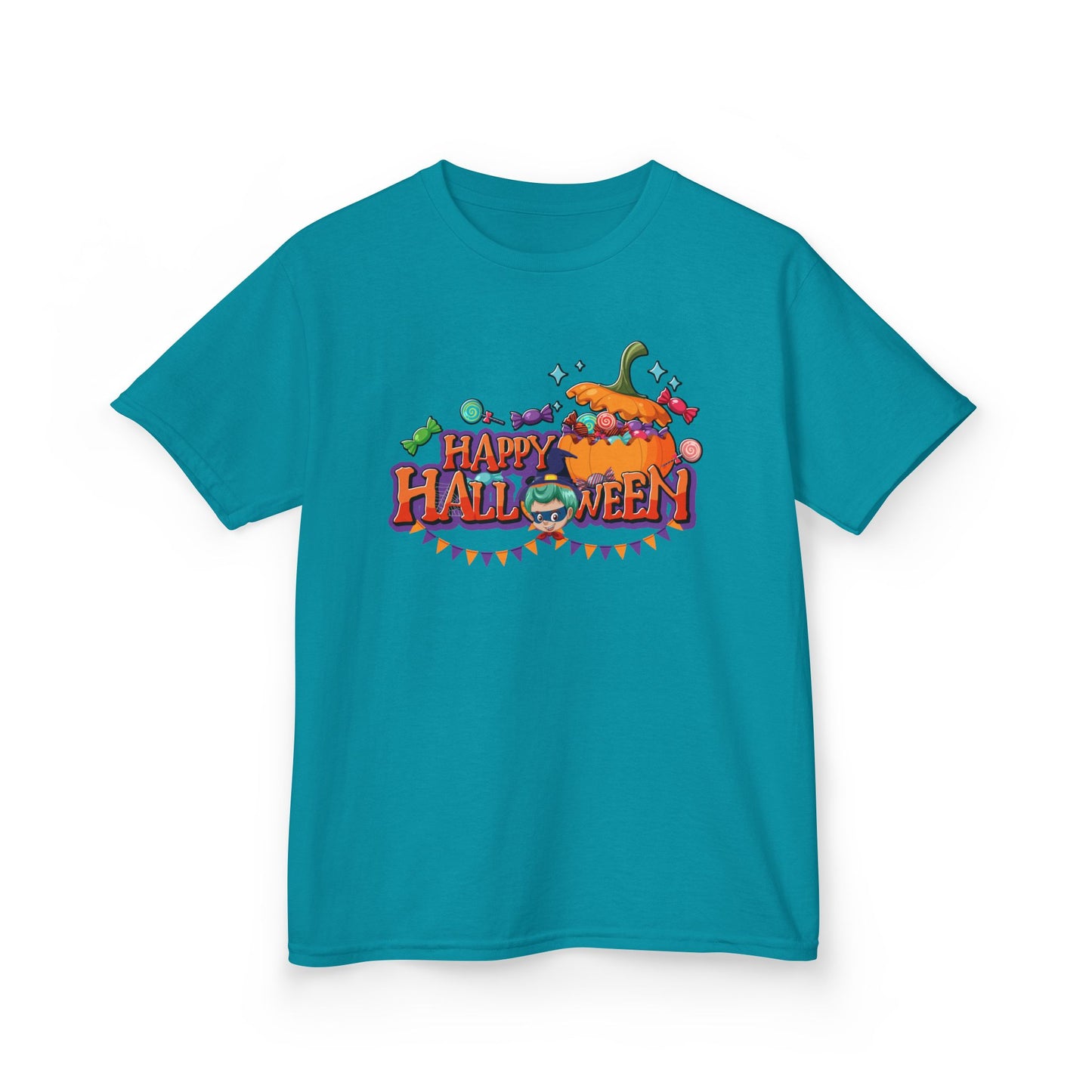 Kids Heavy Cotton™ Tee - Happy halloween banner