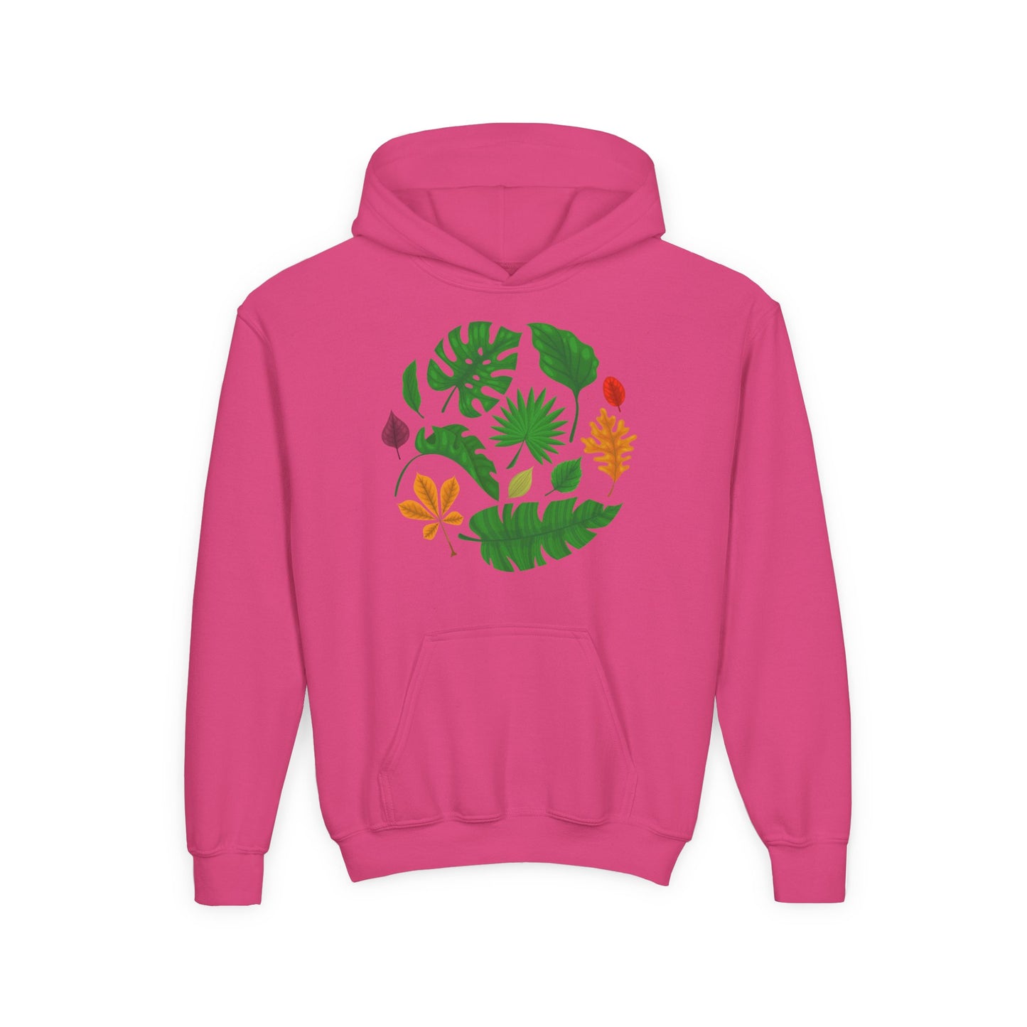 Youth Heavy Blend Hooded Sweatshirt - Beautiful leaves