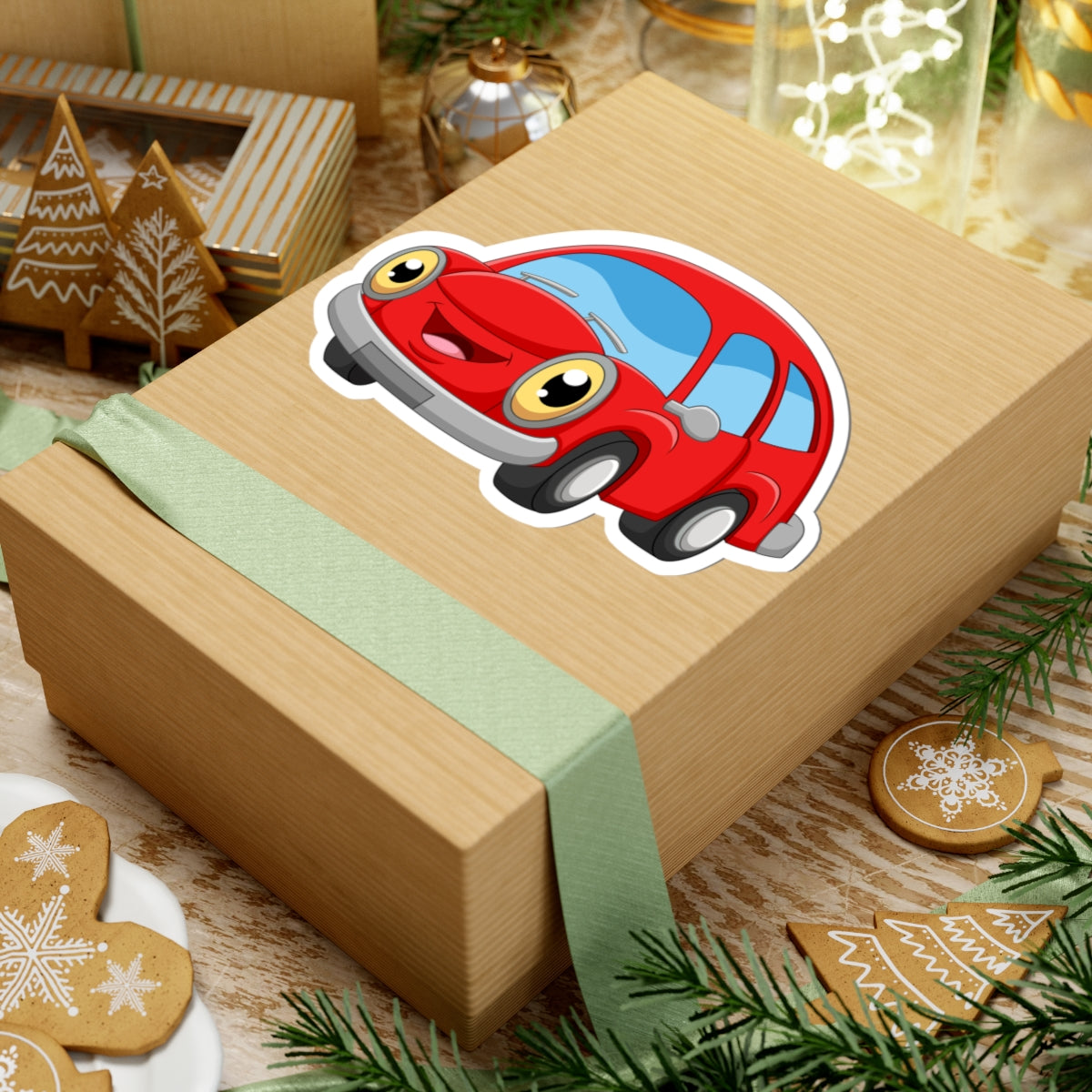 Kiss-Cut Stickers - Cute Red car