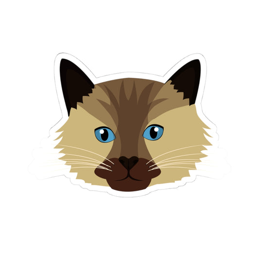 Kiss-Cut Vinyl Decals - Ragdoll cat Printify