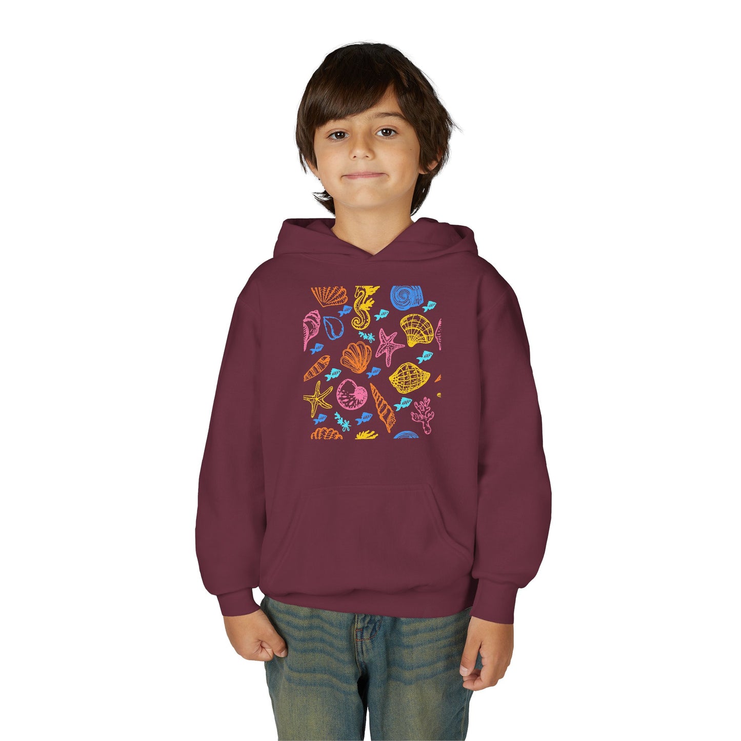 Youth Heavy Blend Hooded Sweatshirt - Sea creatures