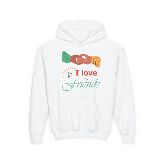 Youth Heavy Blend Hooded Sweatshirt - I love my friends