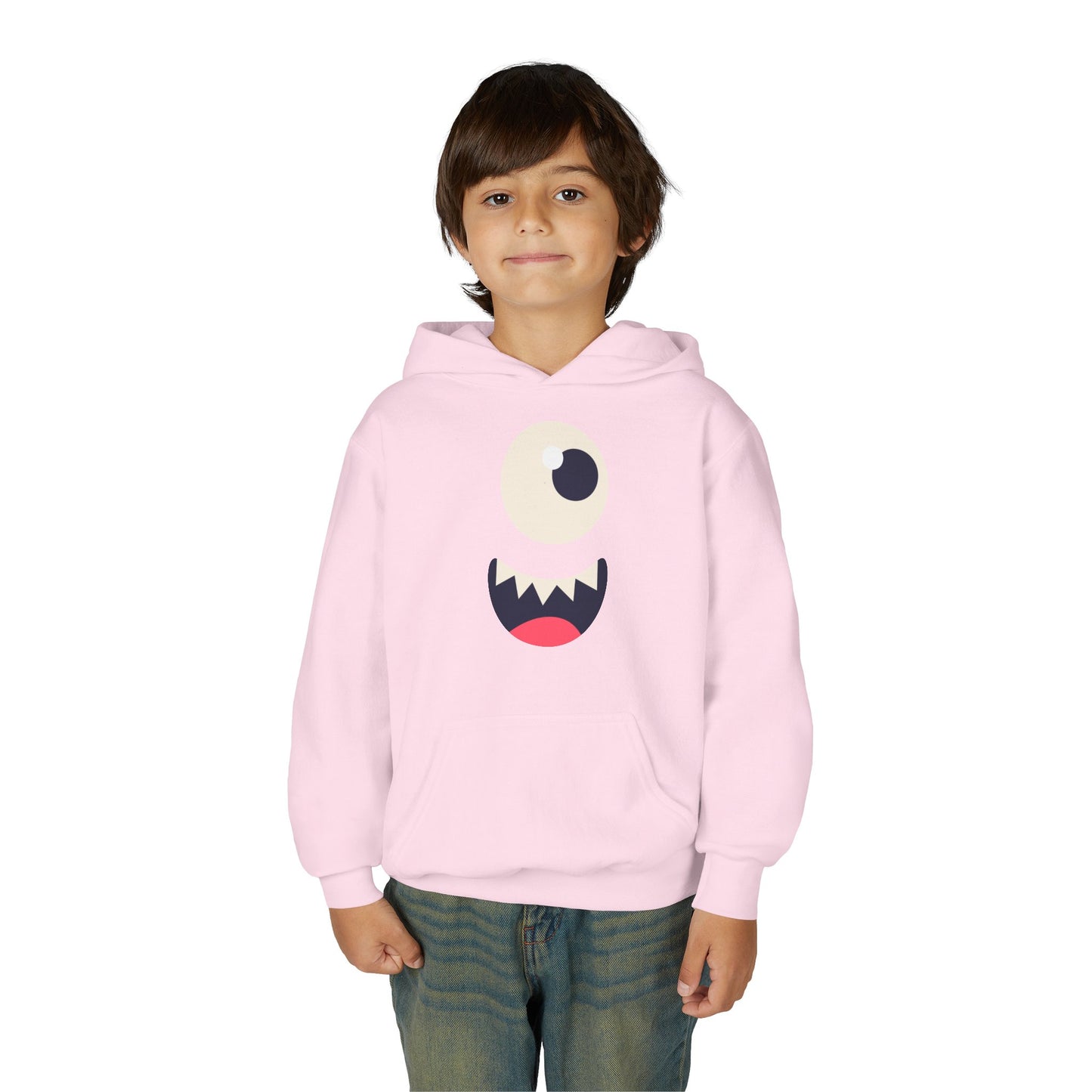 Youth Heavy Blend Hooded Sweatshirt - Monsters face