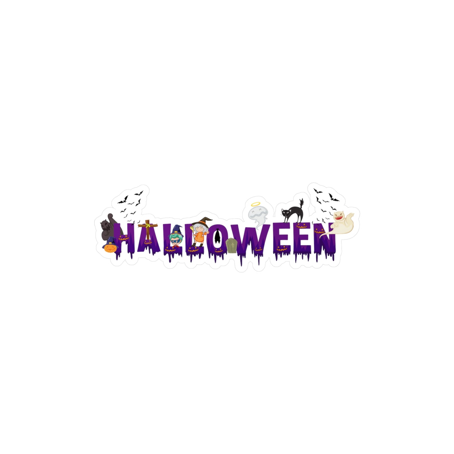 Halloween Kiss-Cut Vinyl Decals – Holloween word