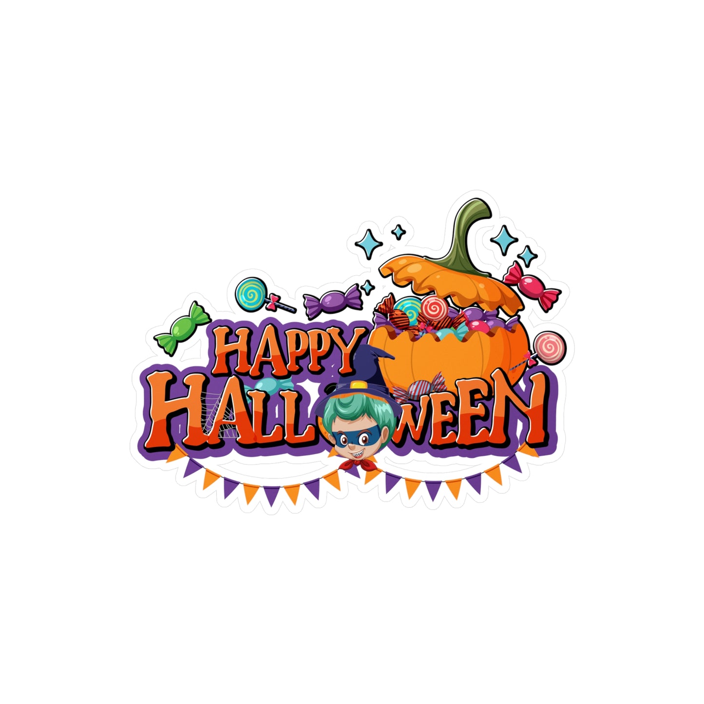 Halloween Kiss-Cut Vinyl Decals – Happy halloween banner