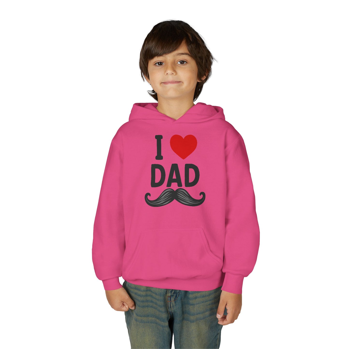 Youth Heavy Blend Hooded Sweatshirt - I love dad