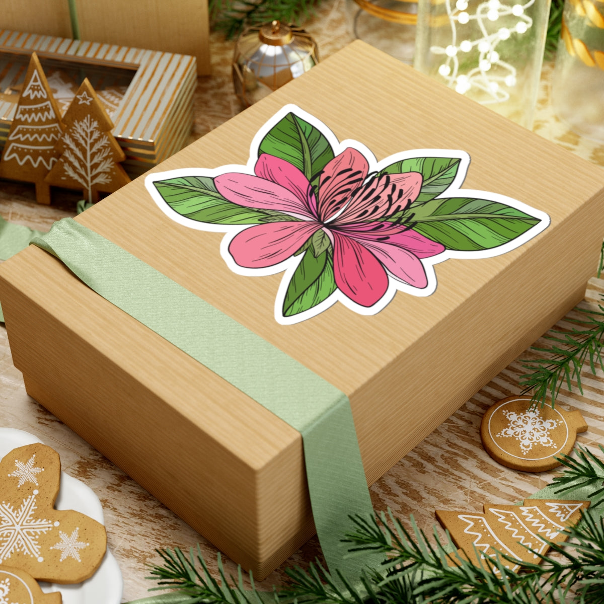 Kiss-Cut Vinyl Decals - Pink flower