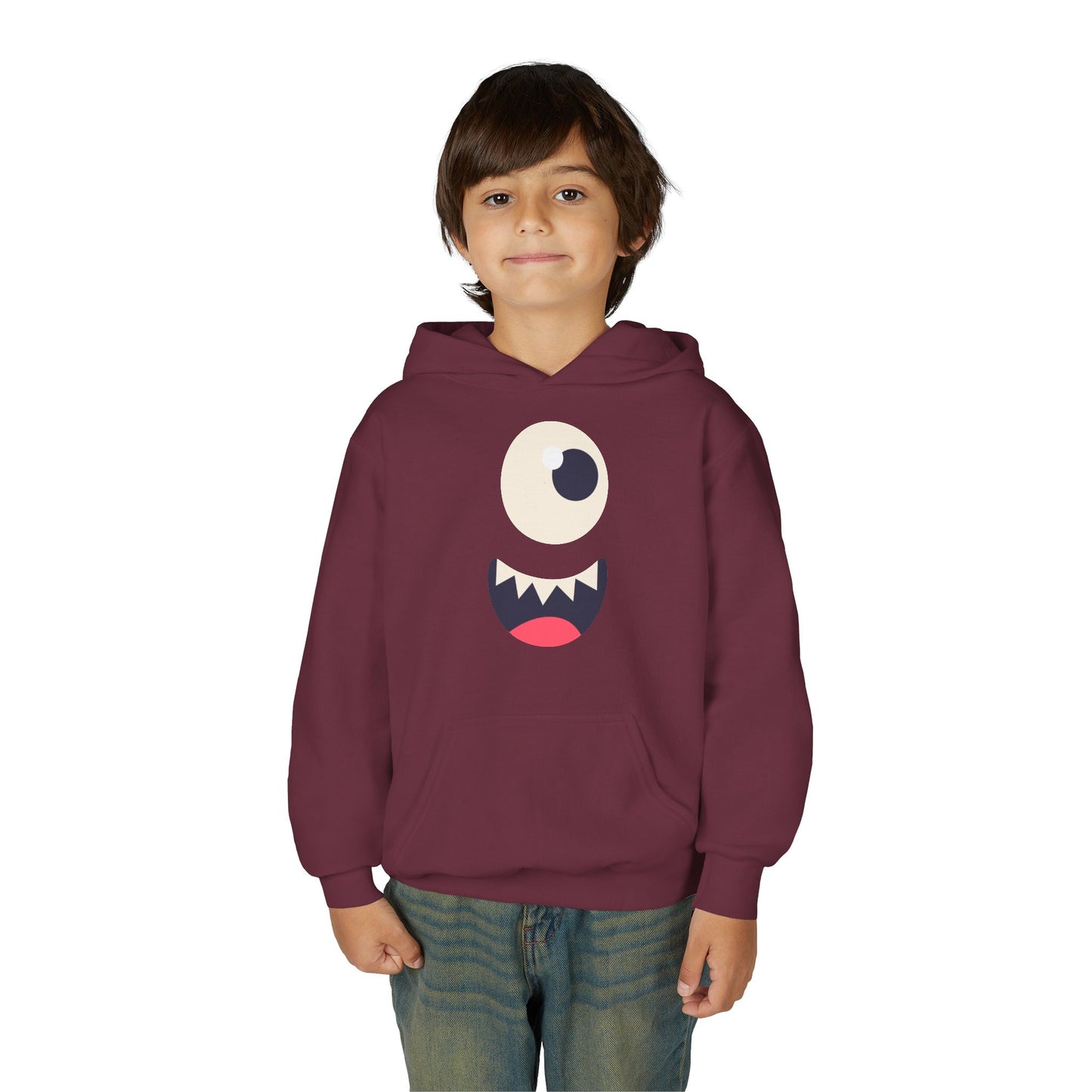 Youth Heavy Blend Hooded Sweatshirt - Monsters face