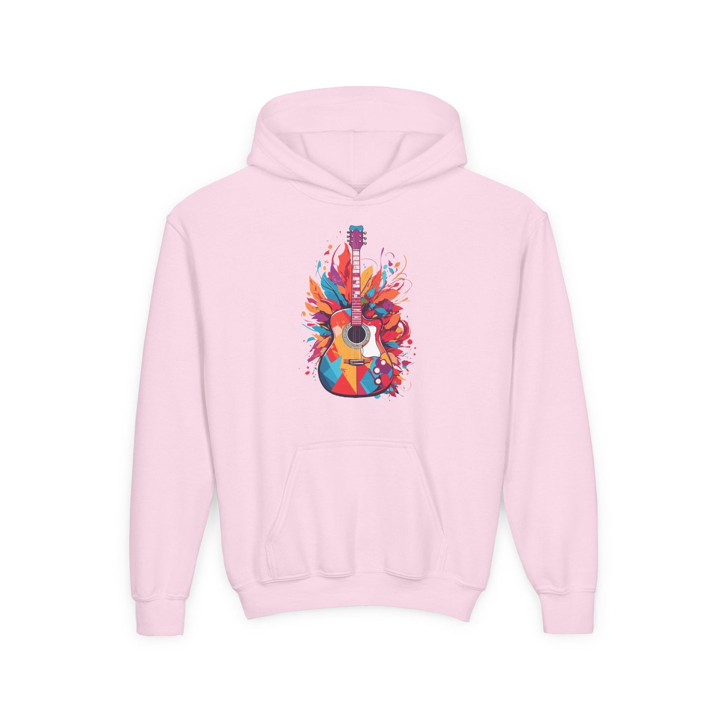 Youth Heavy Blend Hooded Sweatshirt - Colorful Guitar