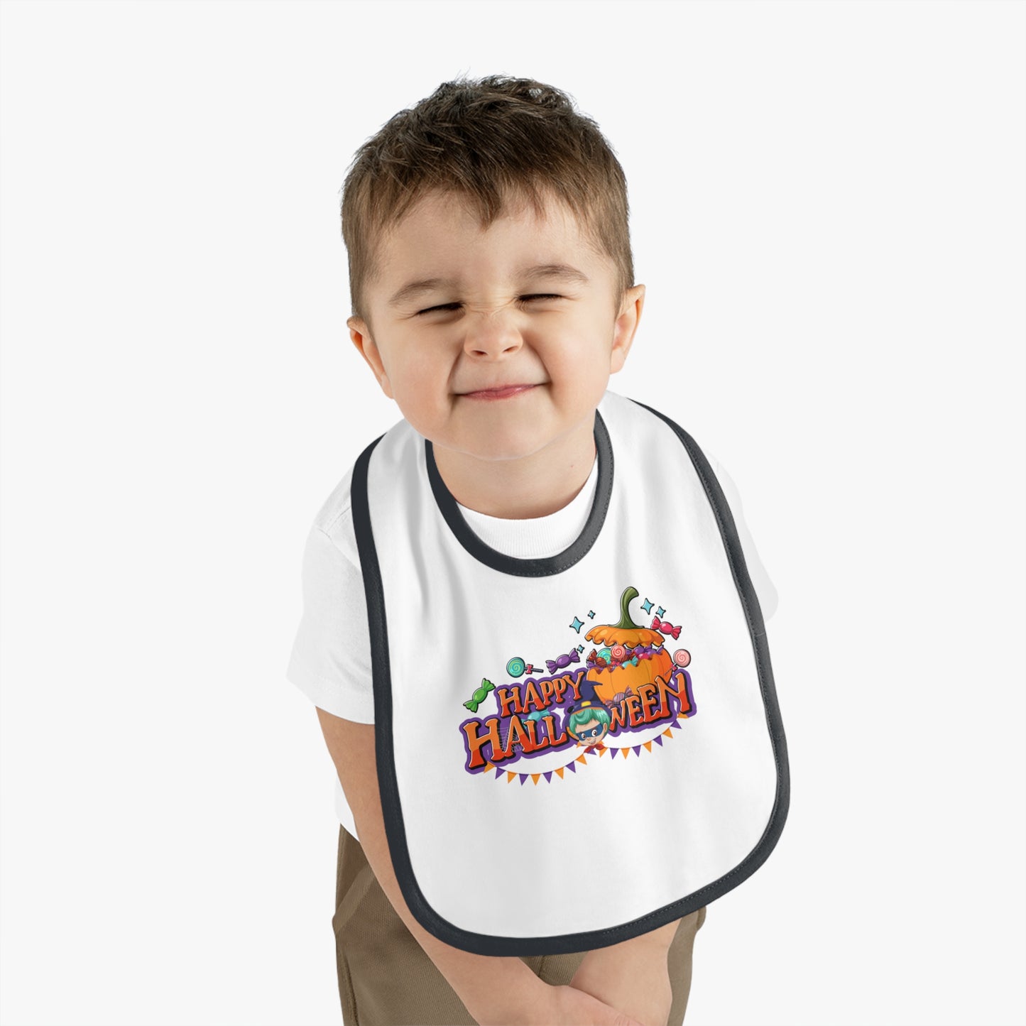 Baby Bib - Happy halloween banner