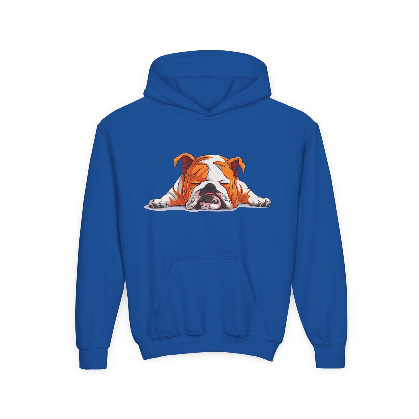 Youth Heavy Blend Hooded Sweatshirt -  Sleeping english bulldog