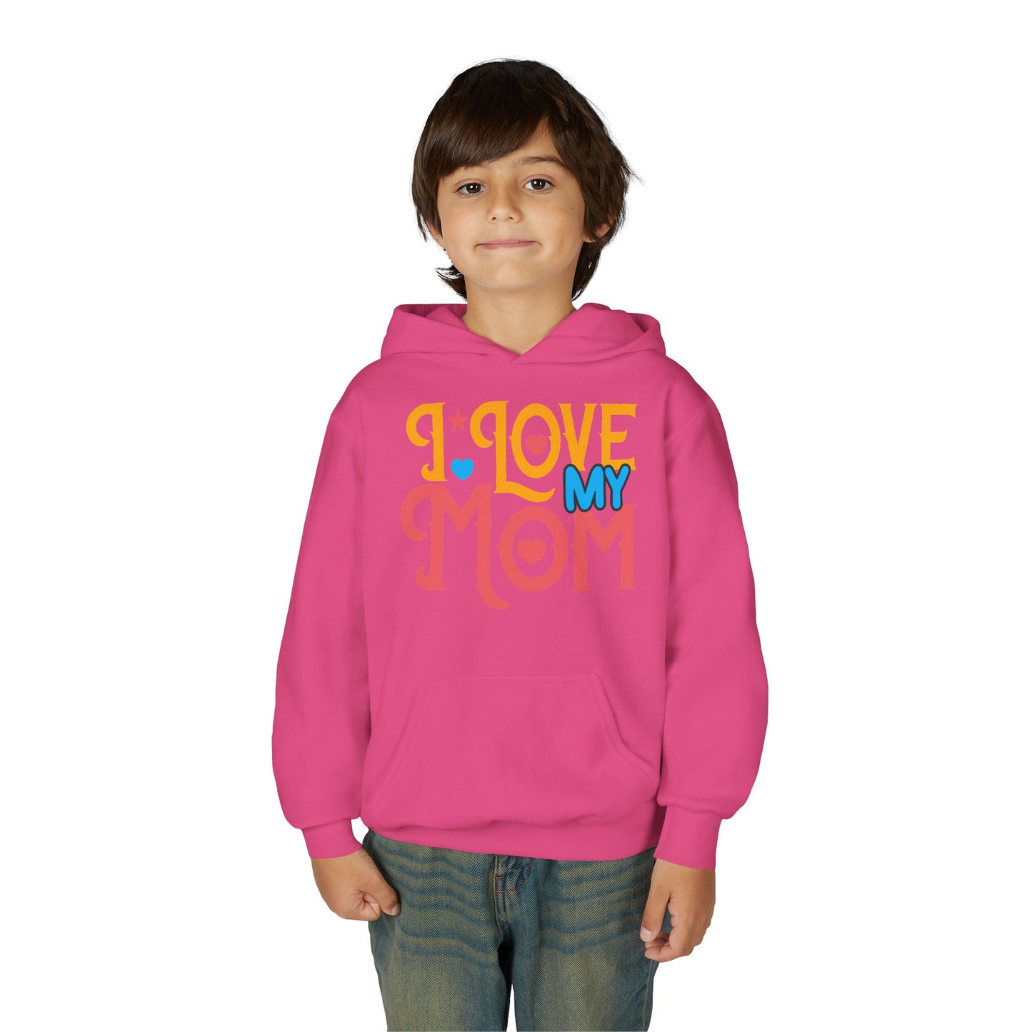 Youth Heavy Blend Hooded Sweatshirt -  I love my Mommy
