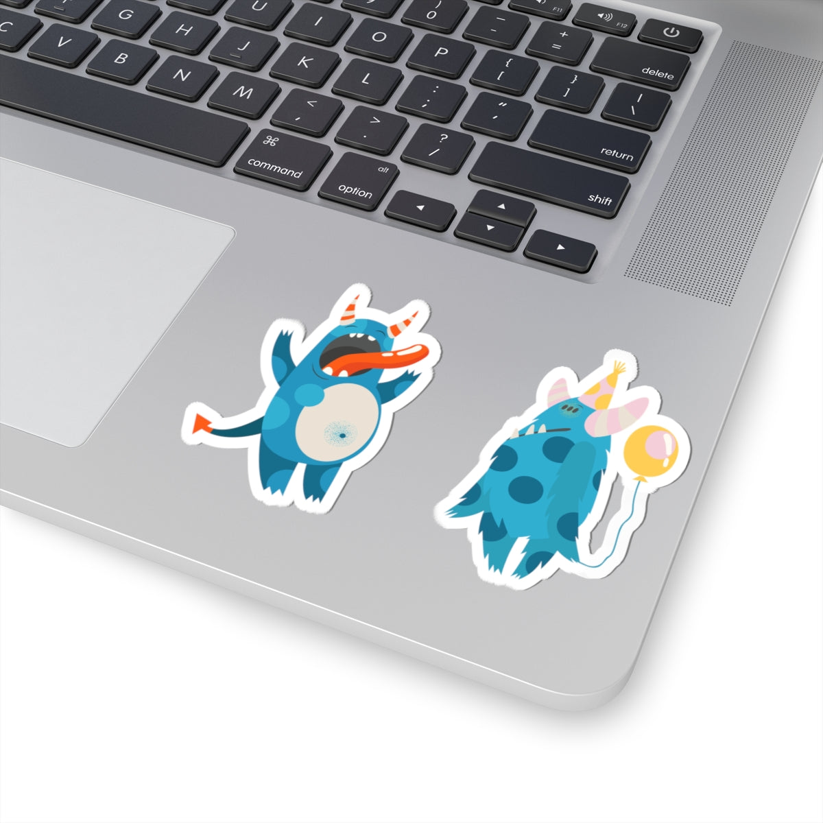 Kiss-Cut Vinyl Decals - Blue monsters in action