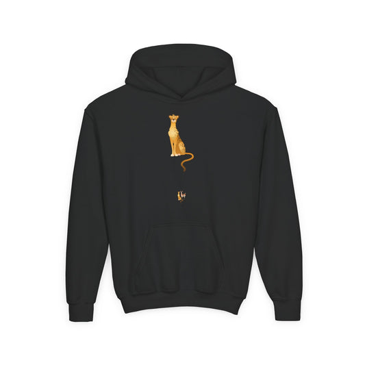 Youth hoodie with bold tiger design Printify
