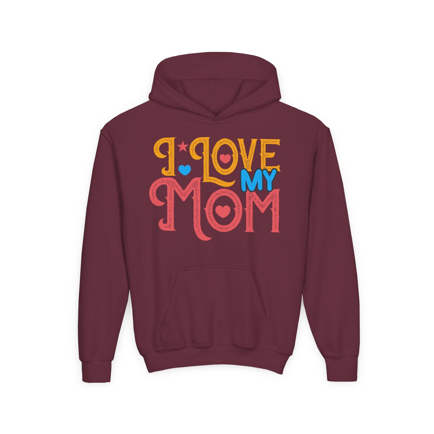 Youth Heavy Blend Hooded Sweatshirt -  I love my Mommy