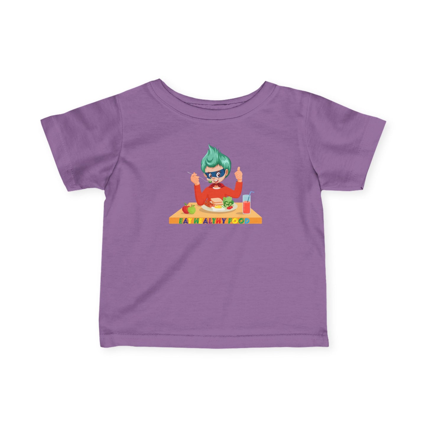 Infant Fine Jersey Tee - Super kiddo eating healthy breafast