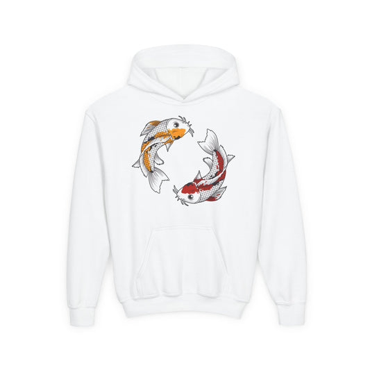 Youth Heavy Blend Hooded Sweatshirt - Koi fish