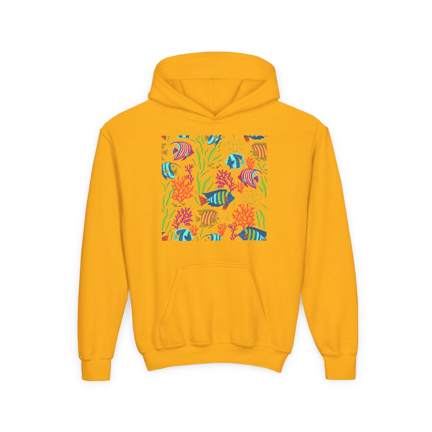 Youth Heavy Blend Hooded Sweatshirt - Colorful tropical corals
