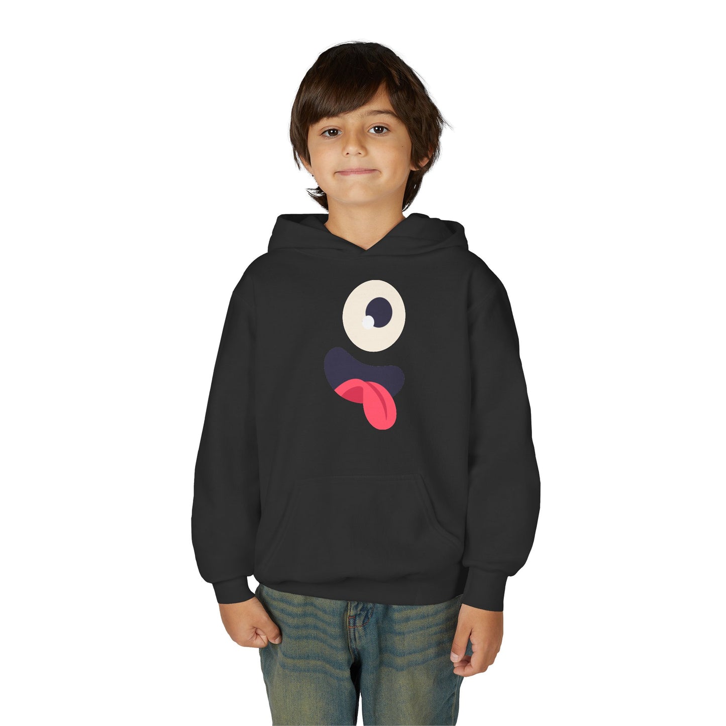 Youth Heavy Blend Hooded Sweatshirt - Monsters Eyes and tongue