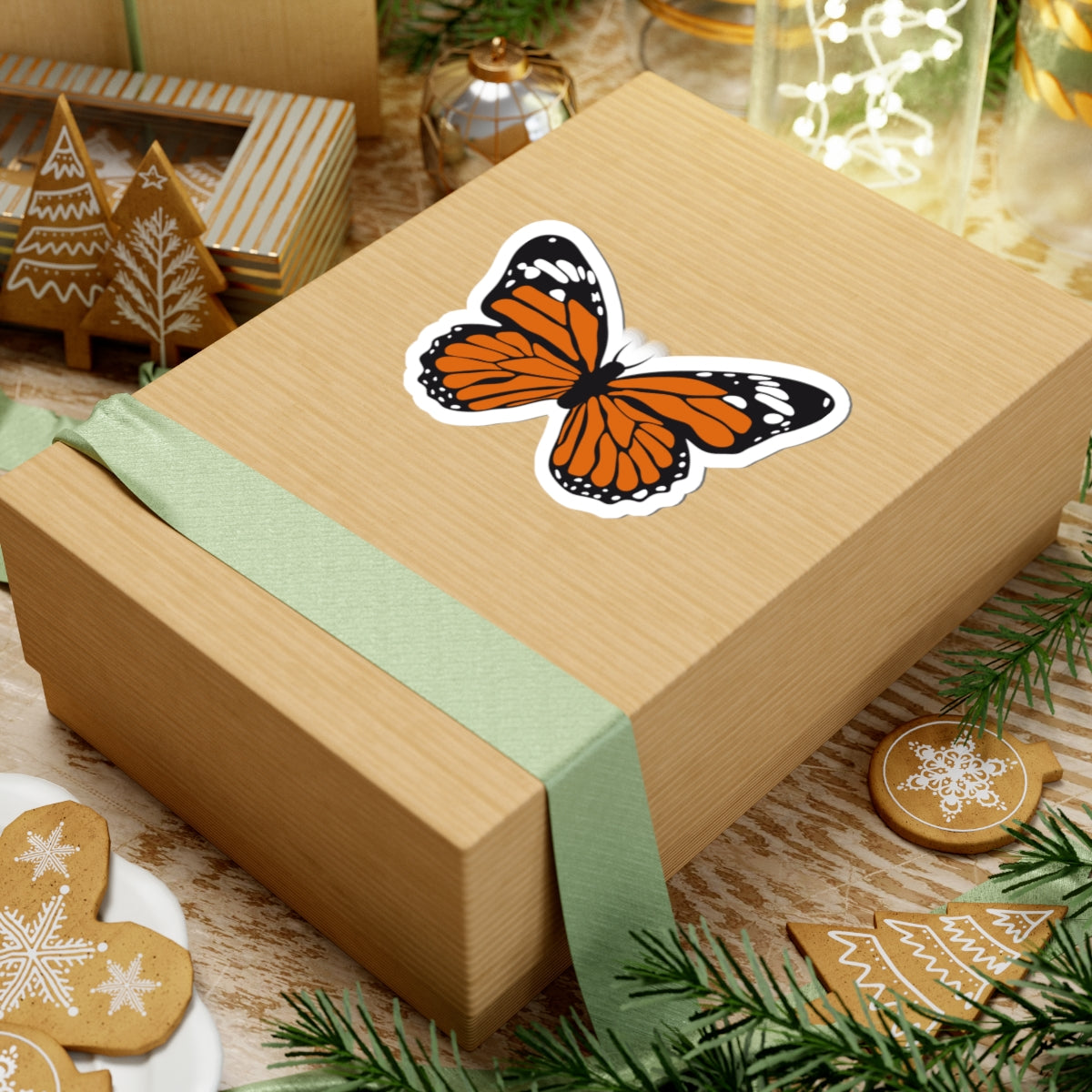 Kiss-Cut Stickers - Orange butterfly