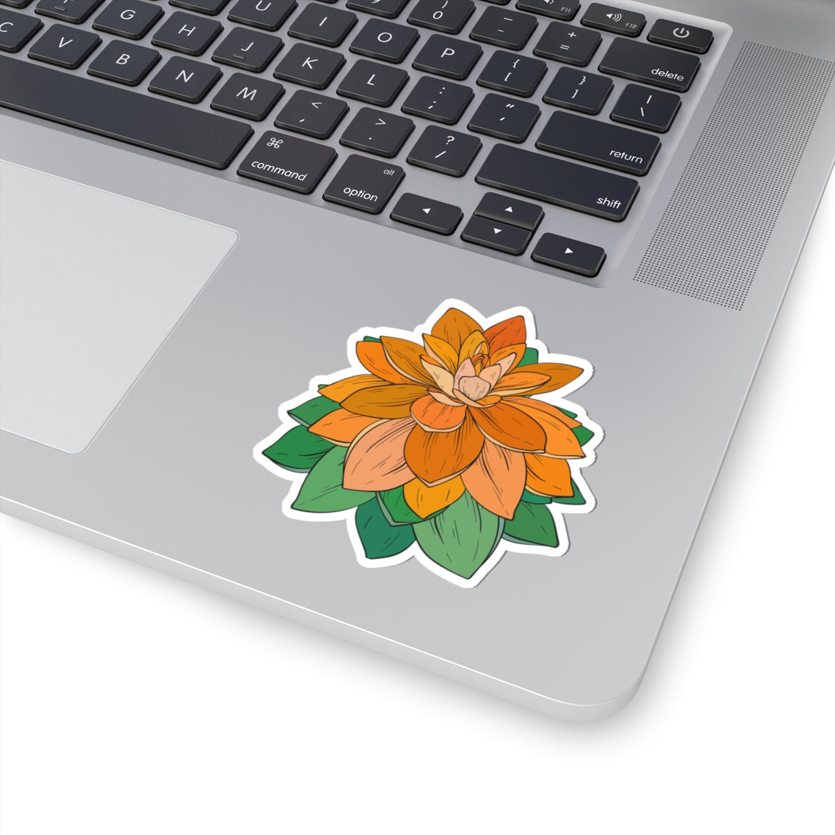 Kiss-Cut Vinyl Decals - Orange flower