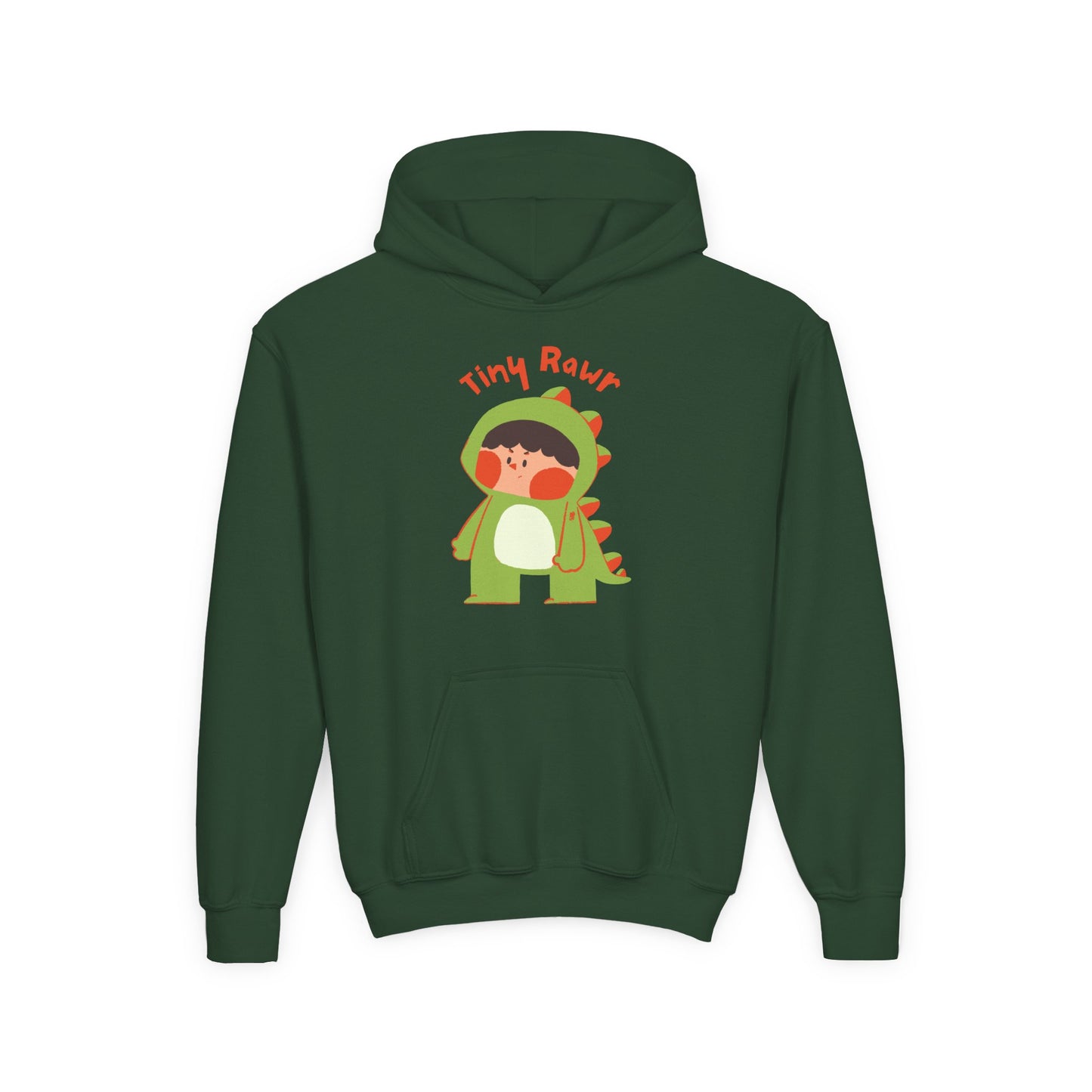 Youth Heavy Blend Hooded Sweatshirt - Tiny Raur, Cute Dino