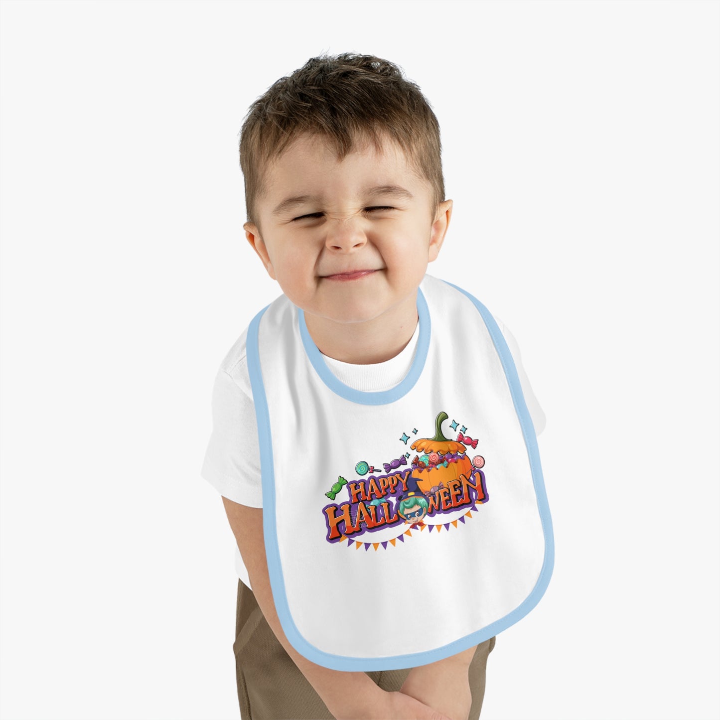 Baby Bib - Happy halloween banner