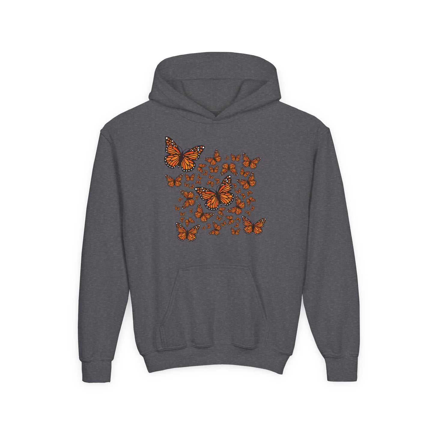 Youth Heavy Blend Hooded Sweatshirt -  Monarch butterflies