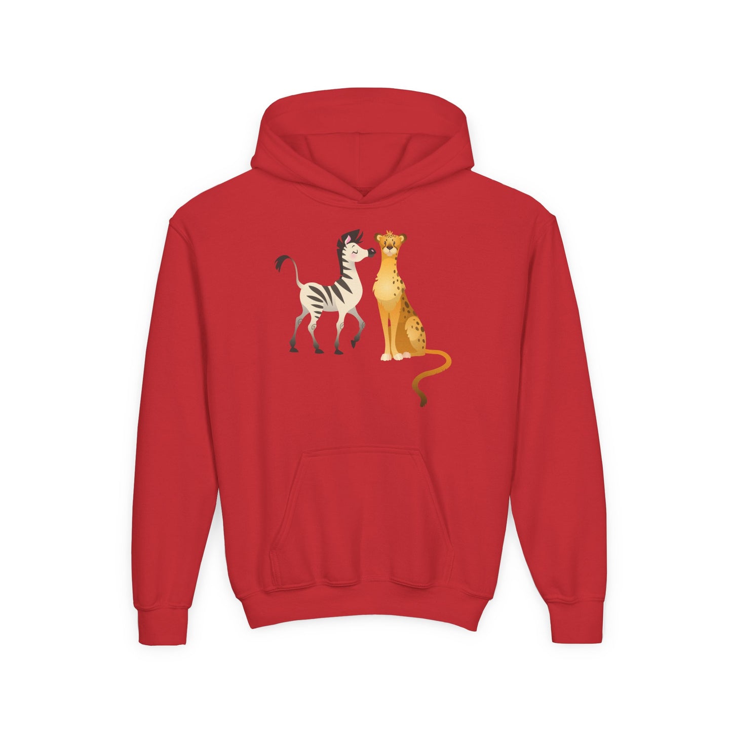 Youth Heavy Blend Hooded Sweatshirt - The zebra and tiger