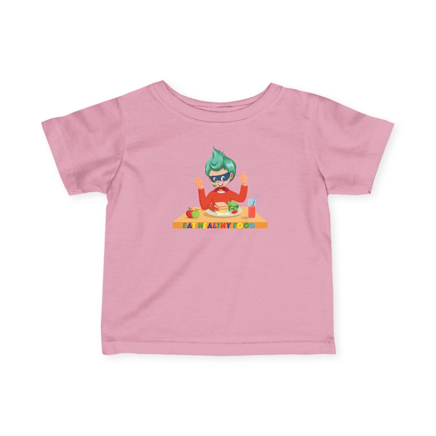 Infant Fine Jersey Tee - Super kiddo eating healthy breafast