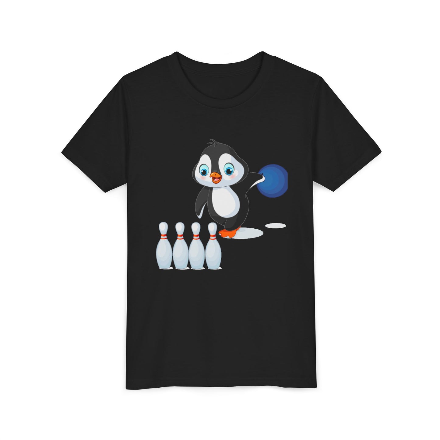 Adorable Penguin Bowling Youth Tee | Fun Kids Shirt, Playful Outfit, Birthday Gift, Sports Apparel, Cute Casual Wear
