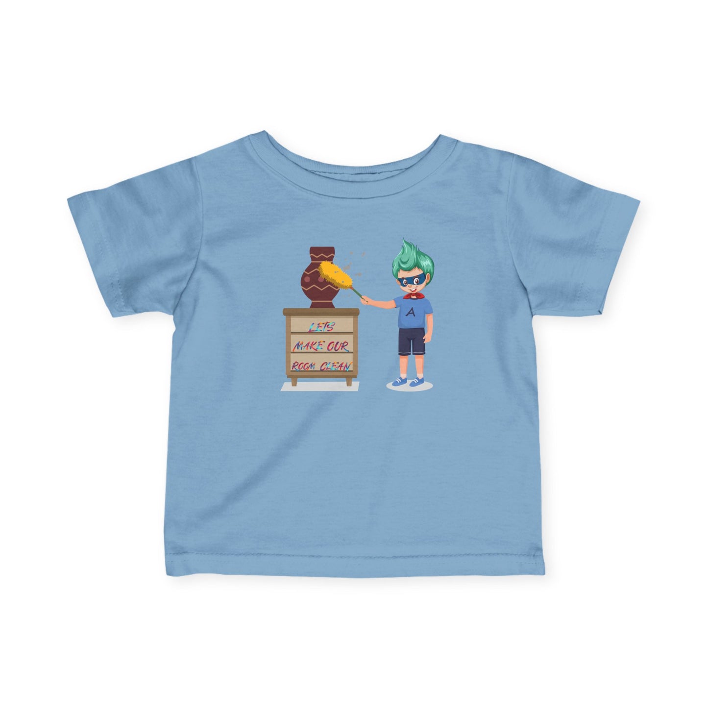 Infant Fine Jersey Tee - Super kiddo cleaning a vase
