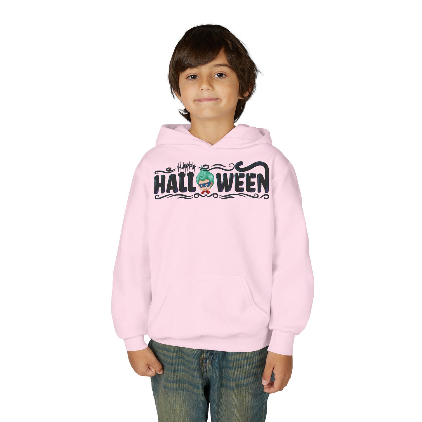 Youth Heavy Blend Hooded Sweatshirt - Happy halloween by super kiddo