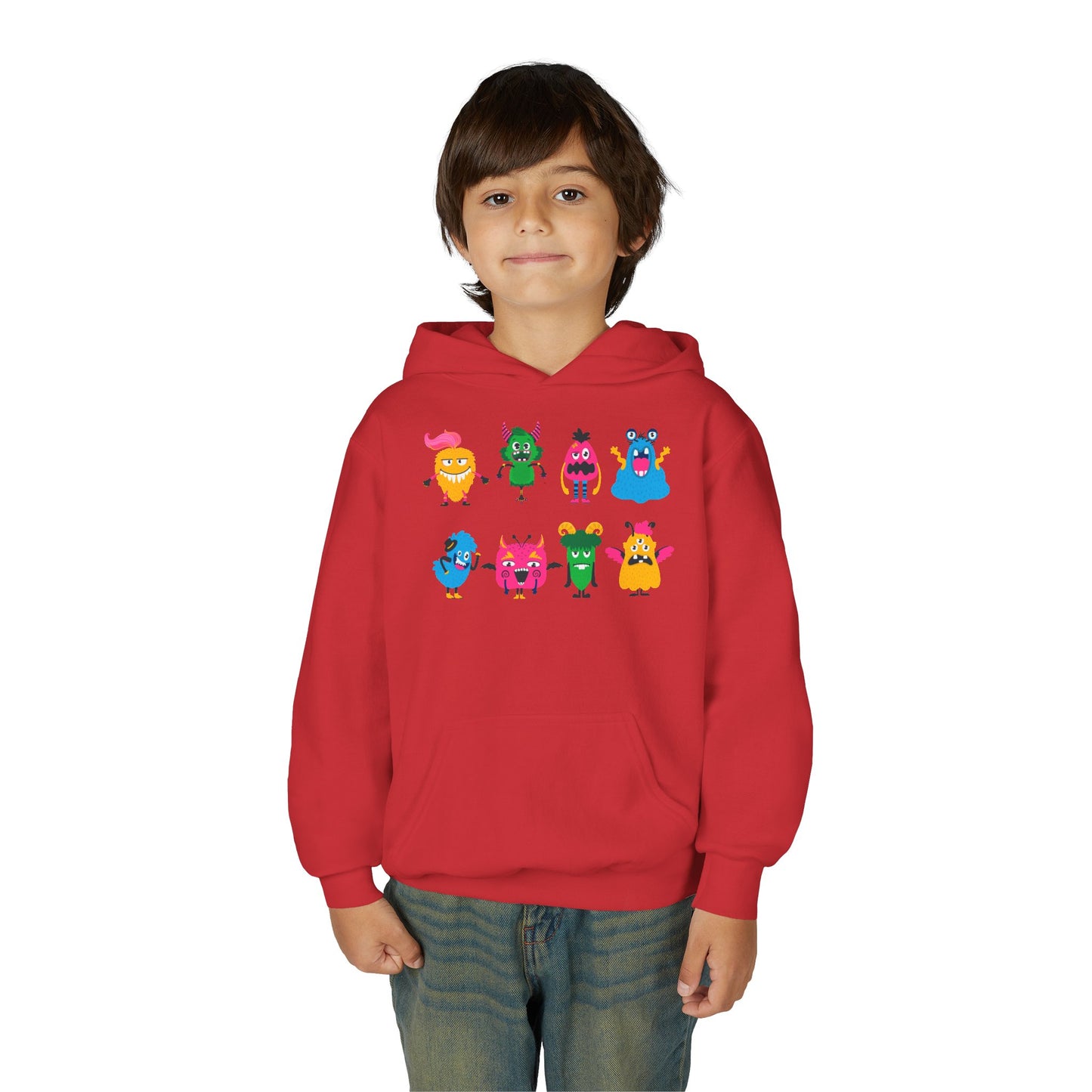 Youth Heavy Blend Hooded Sweatshirt - Set of monsters
