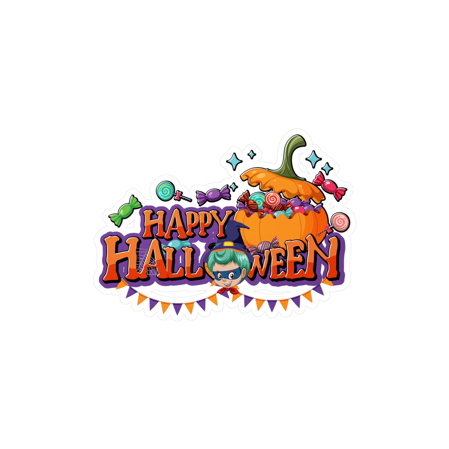 Halloween Kiss-Cut Vinyl Decals – Happy halloween banner