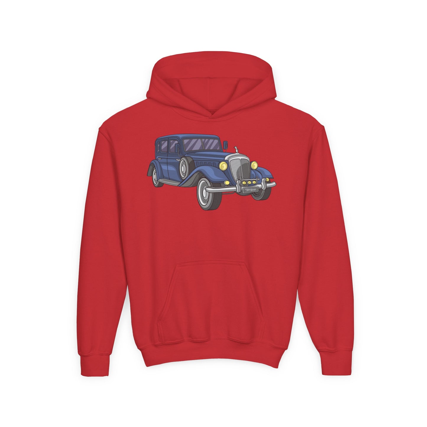 Youth Heavy Blend Hooded Sweatshirt -  vintage retro car